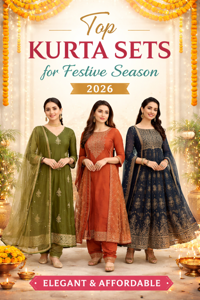 Shop the best kurta sets for festive season 2026. Discover Anarkali, straight, A-line & printed styles that are elegant, trendy, and affordable.